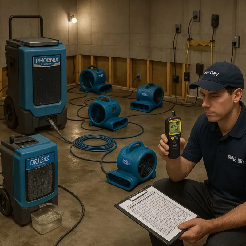 Structural Drying and Dehumidification process in Kingsgate, WA